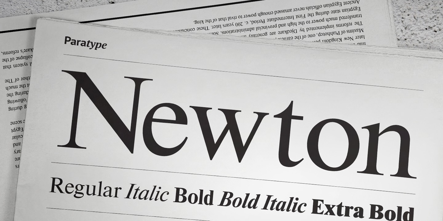 Przykład czcionki Newton Italic